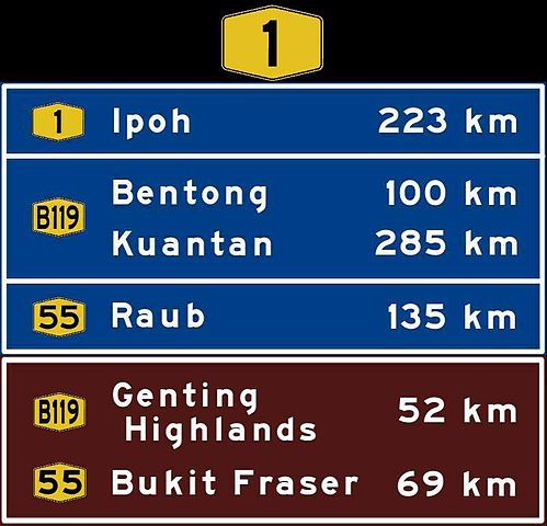 Road sign in Malaysia